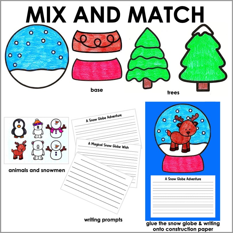 Snow Globe Craft and Writing Activity for Kids - Winter Bulletin Board Display - Teacher Jeanell