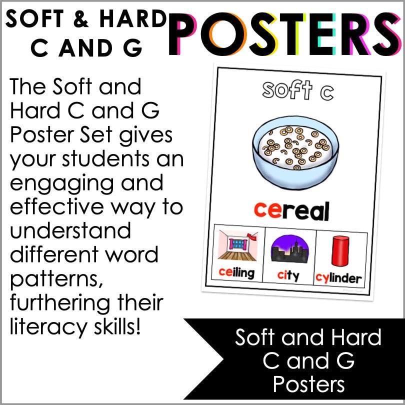 Soft and Hard C and G Posters | Phonics Posters - Teacher Jeanell