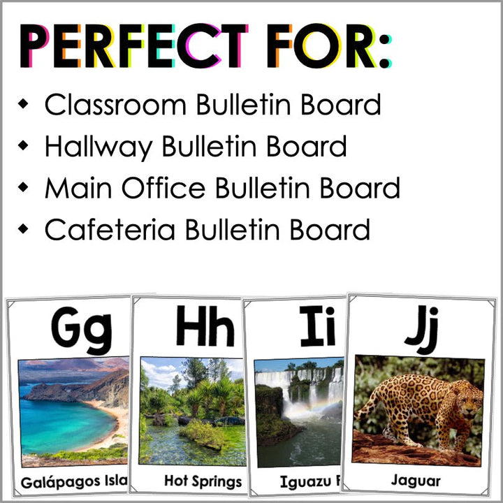 South America Alphabet Posters | ABC Posters with Real Pictures - Teacher Jeanell