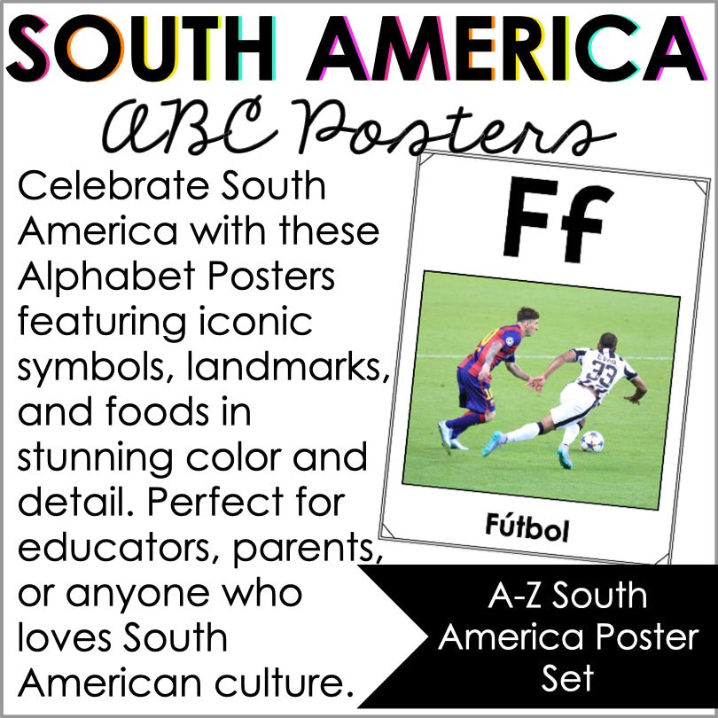 South America Alphabet Posters | ABC Posters with Real Pictures - Teacher Jeanell