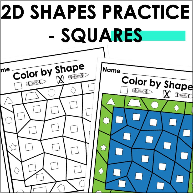 Square | 2D Shapes Worksheets | Shape Recognition - Teacher Jeanell
