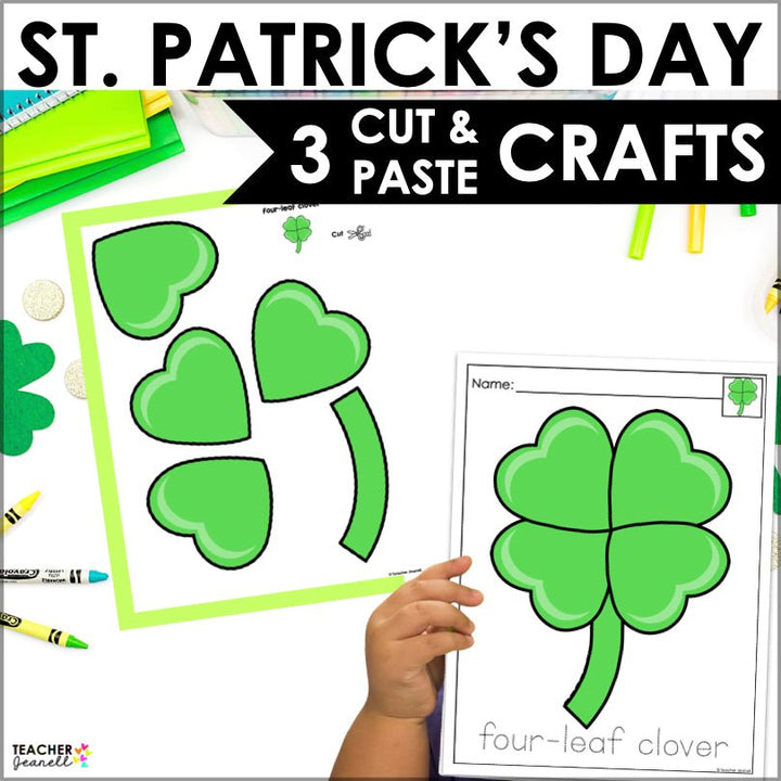 St. Patrick's Day Crafts for Kids - St. Patty's Day Cut and Paste Easy Crafts for Kids - Teacher Jeanell
