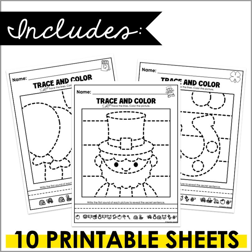 St. Patrick's Day Tracing and Phonics Adventure | St Patrick's Day Printables - Teacher Jeanell