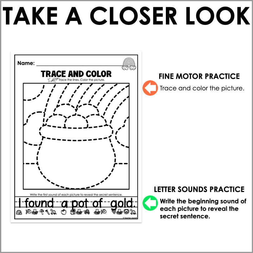 St. Patrick's Day Tracing and Phonics Adventure | St Patrick's Day Printables - Teacher Jeanell