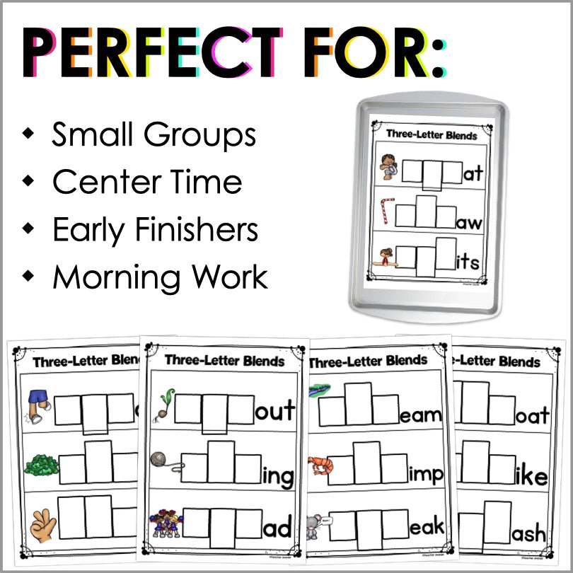 Three-Letter Blends Magnetic Letter Activities - Teacher Jeanell