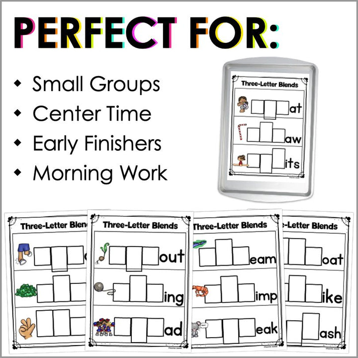 Three-Letter Blends Magnetic Letter Activities - Teacher Jeanell