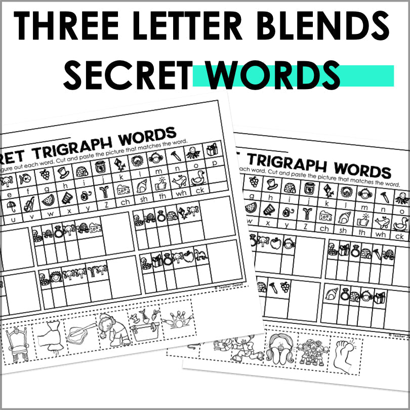 Three-Letter Blends Secret Words | Phonemic Awareness Activity - Teacher Jeanell