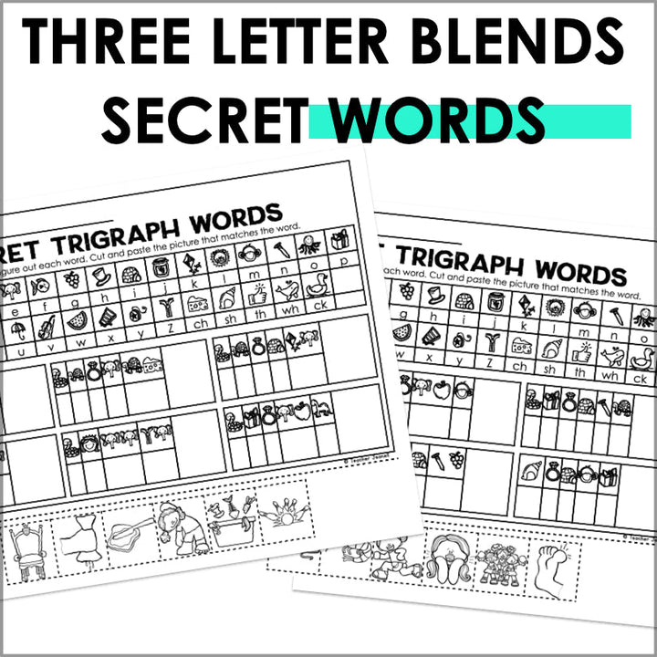 Three-Letter Blends Secret Words | Phonemic Awareness Activity - Teacher Jeanell