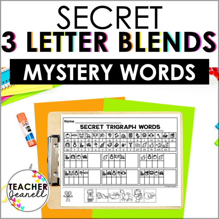 Three-Letter Blends Secret Words | Phonemic Awareness Activity - Teacher Jeanell