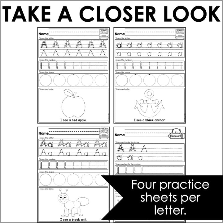 Tracing Worksheets | Handwriting Practice | Letter and Number Tracing - Teacher Jeanell