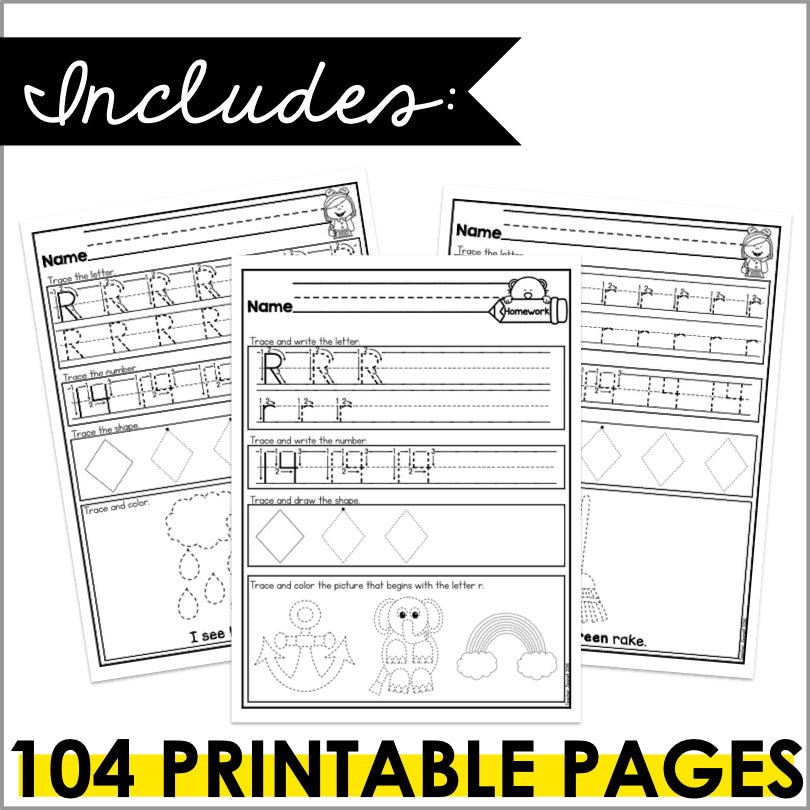 Tracing Worksheets | Handwriting Practice | Letter and Number Tracing - Teacher Jeanell