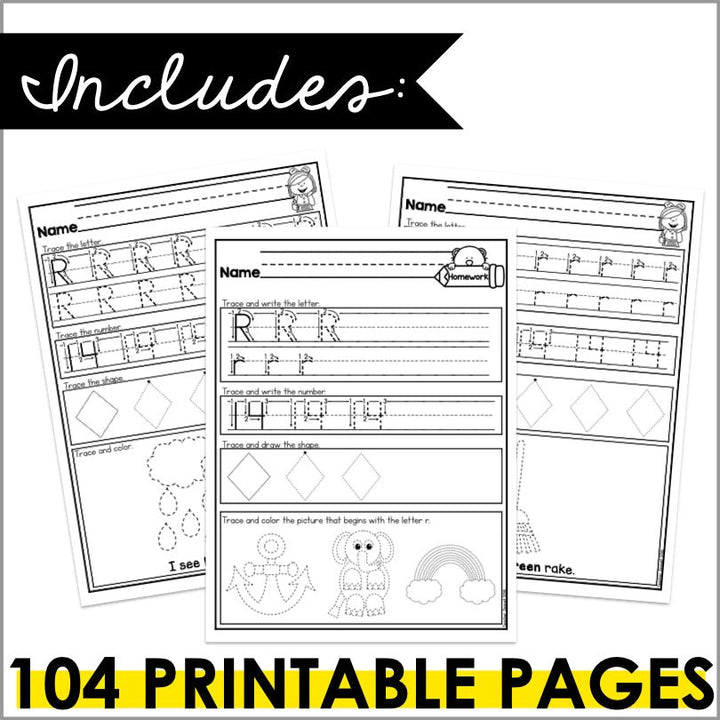 Tracing Worksheets | Handwriting Practice | Letter and Number Tracing - Teacher Jeanell