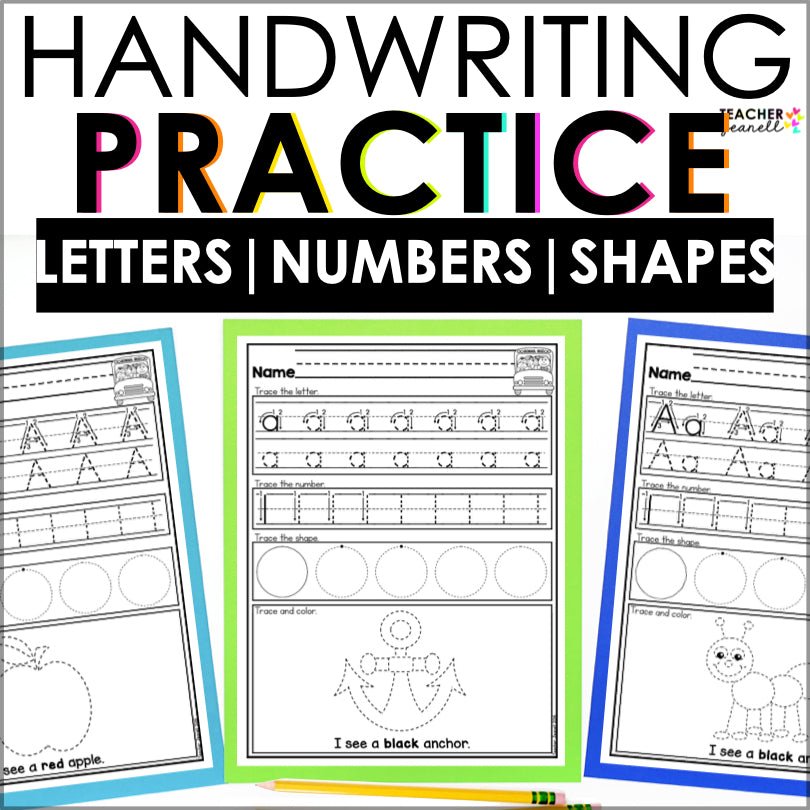 Tracing Worksheets | Handwriting Practice | Letter and Number Tracing - Teacher Jeanell