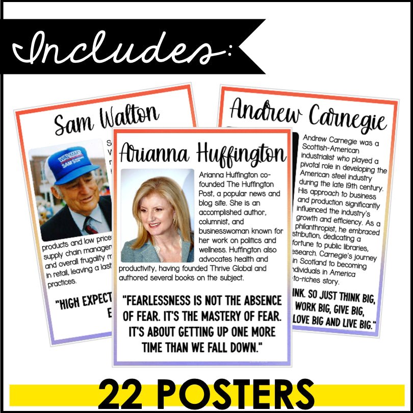 Trailblazing Entrepreneurs and Business Leaders Posters and Bulletin Board Display - Teacher Jeanell