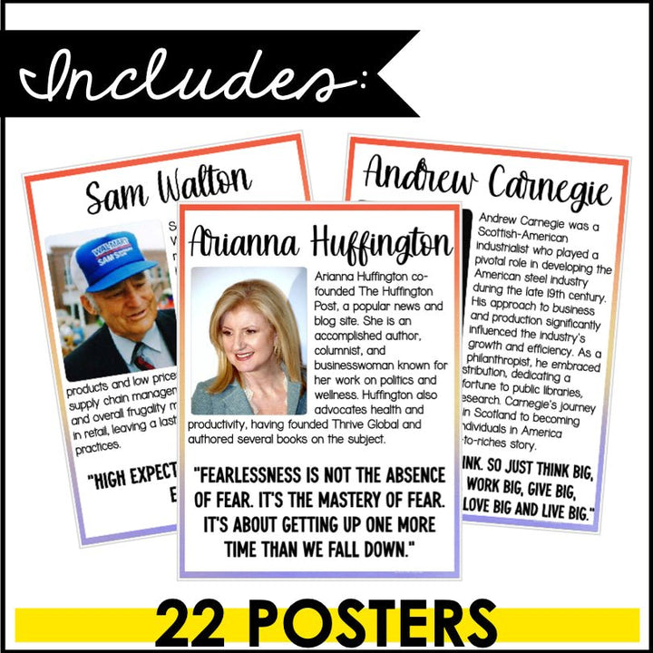 Trailblazing Entrepreneurs and Business Leaders Posters and Bulletin Board Display - Teacher Jeanell