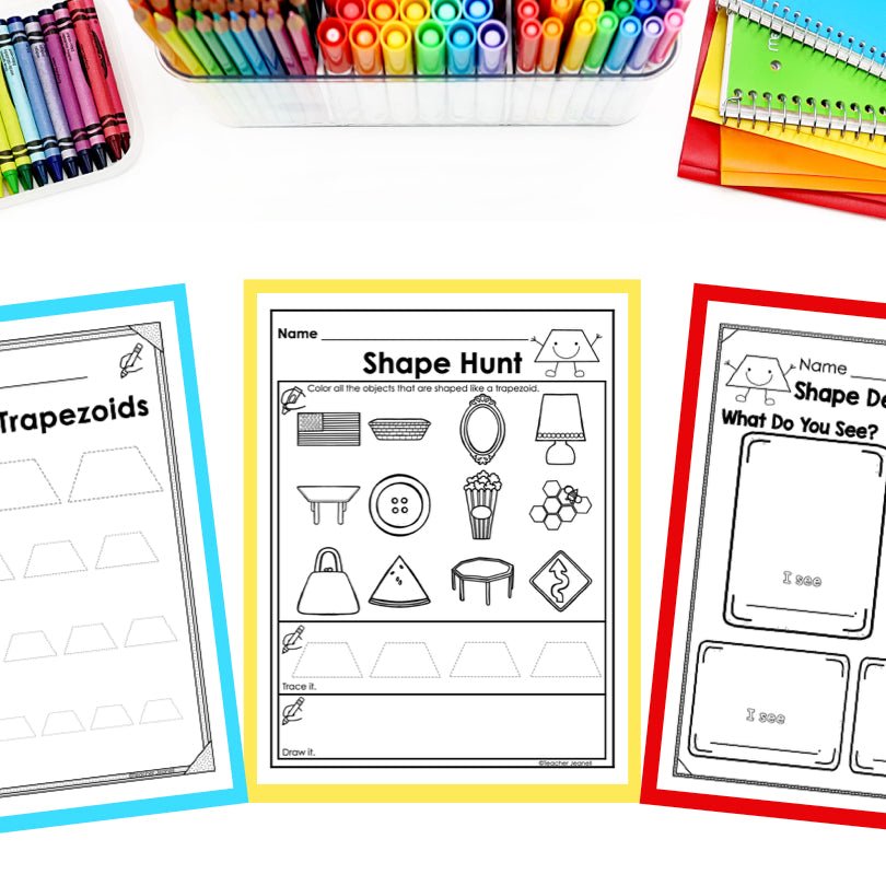 Trapezoid | 2D Shapes Worksheets | Shape Recognition - Teacher Jeanell