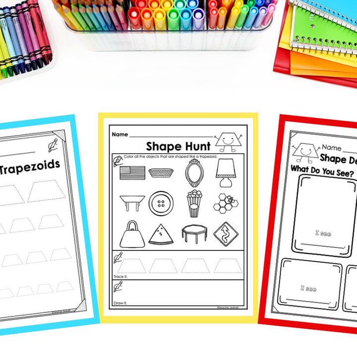 Trapezoid | 2D Shapes Worksheets | Shape Recognition - Teacher Jeanell