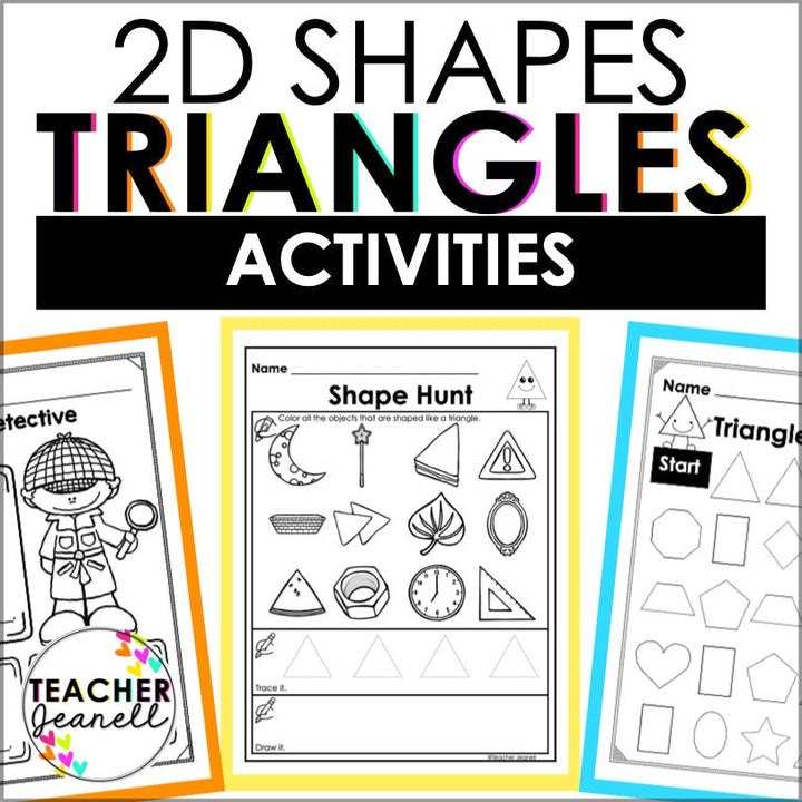 Triangle | 2D Shapes Worksheets | Shape Recognition - Teacher Jeanell