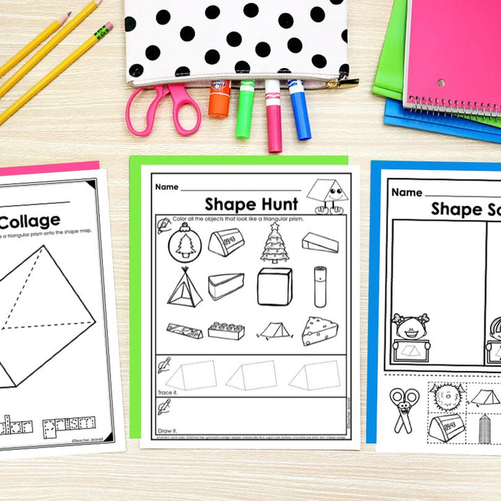 Triangular Prism | 3D Shapes Worksheets | Shape Recognition Activities - Teacher Jeanell