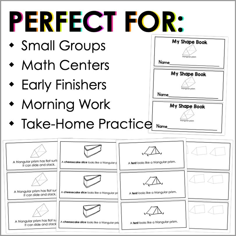 Triangular Prism | 3D Shapes Worksheets | Shape Recognition Activities - Teacher Jeanell