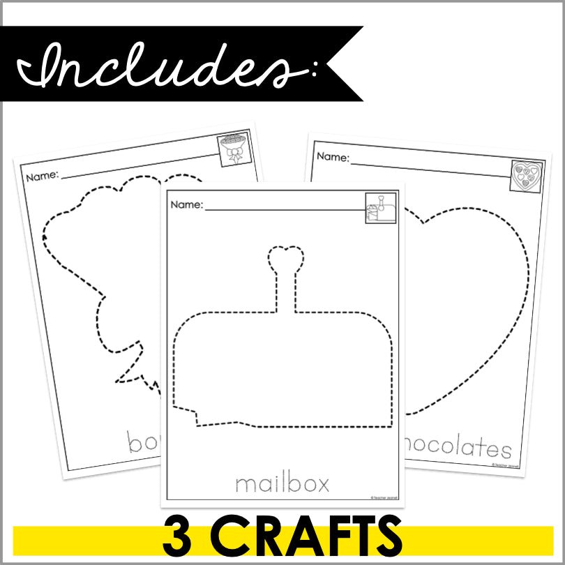 Valentine’s Day Crafts for Kids - Valentine's Day Cut and Paste Printable Crafts - Teacher Jeanell