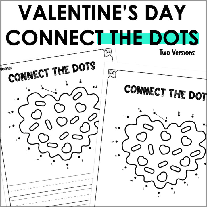 Valentine's Day Dot to Dot Puzzles - Valentine's Day Connect the Dots Printable - Teacher Jeanell