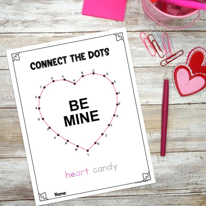 Valentine's Day Dot to Dot Puzzles - Valentine's Day Connect the Dots Printable - Teacher Jeanell