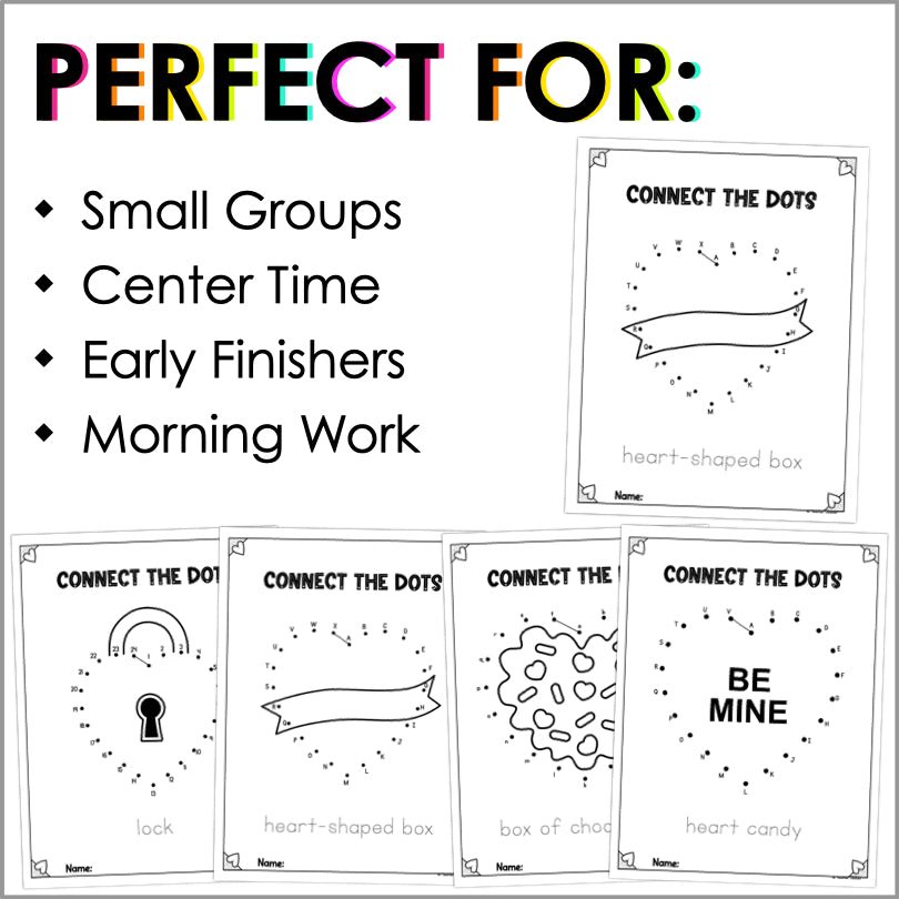 Valentine's Day Dot to Dot Puzzles - Valentine's Day Connect the Dots Printable - Teacher Jeanell