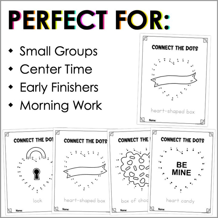 Valentine's Day Dot to Dot Puzzles - Valentine's Day Connect the Dots Printable - Teacher Jeanell