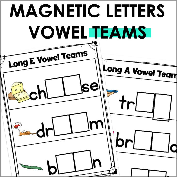 Vowel Teams Magnetic Letter Activities | Long Vowels Center - Teacher Jeanell