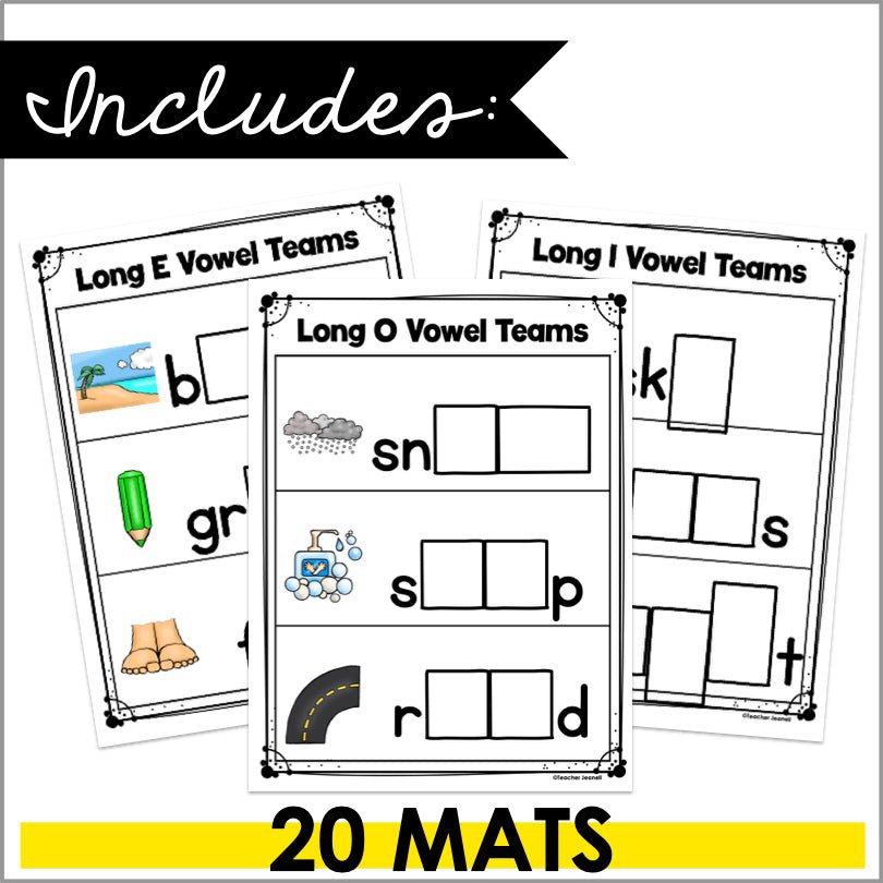 Vowel Teams Magnetic Letter Activities | Long Vowels Center - Teacher Jeanell
