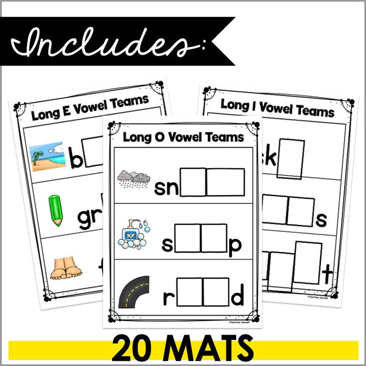 Vowel Teams Magnetic Letter Activities | Long Vowels Center - Teacher Jeanell