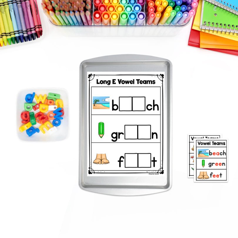 Vowel Teams Magnetic Letter Activities | Long Vowels Center - Teacher Jeanell