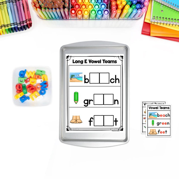 Vowel Teams Magnetic Letter Activities | Long Vowels Center - Teacher Jeanell