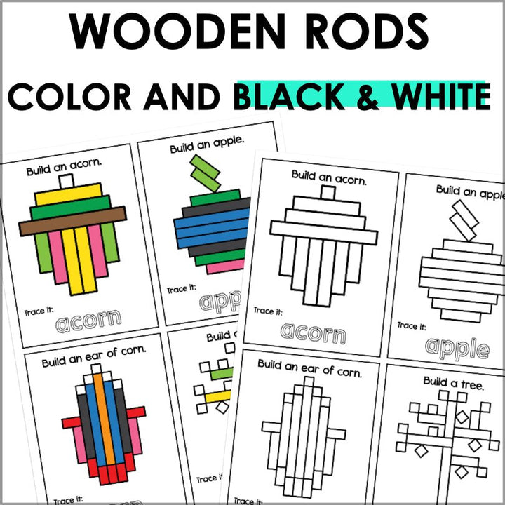 Wooden Rods Task Cards Seasons - Teacher Jeanell