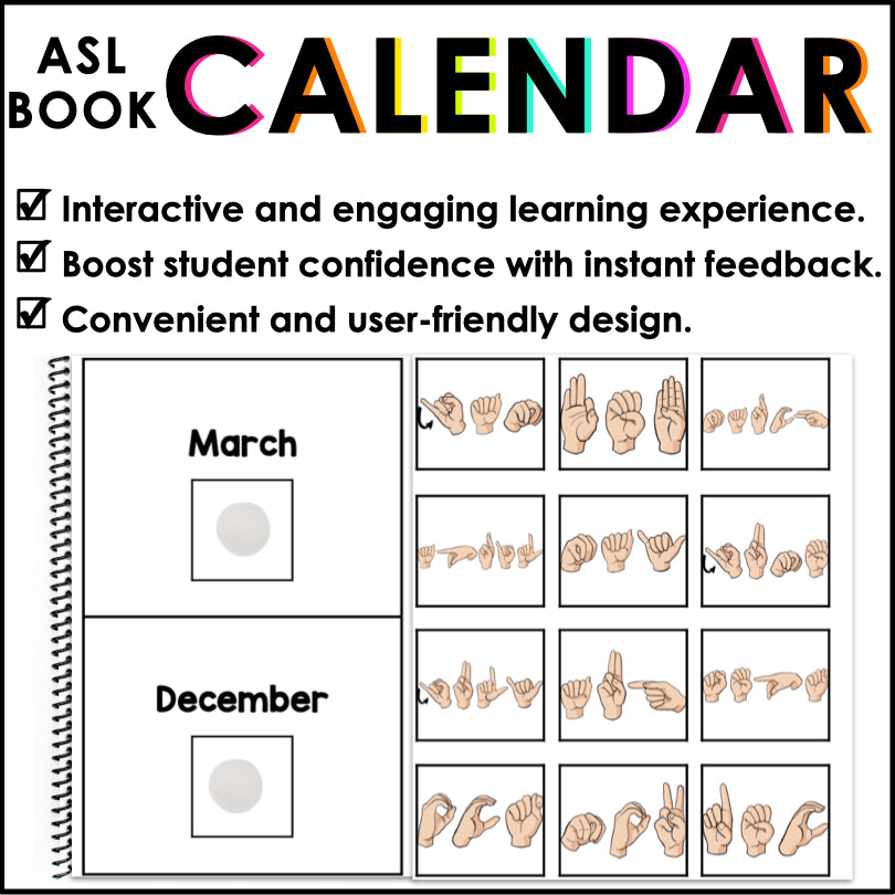 ASL Calendar Time Adapted Books for American Sign Language ASL ...