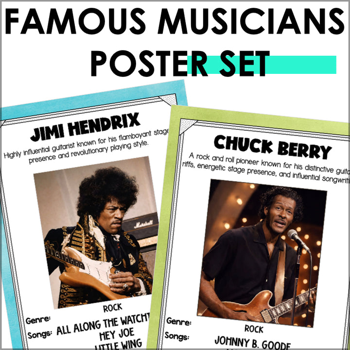 Famous Black Musicians and Singers Posters | Celebrate 20th Century Music Icons