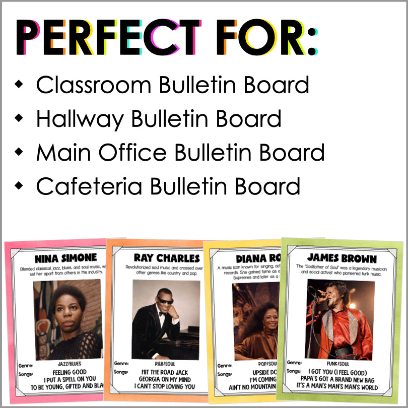 Famous Black Musicians and Singers Posters | Celebrate 20th Century Music Icons