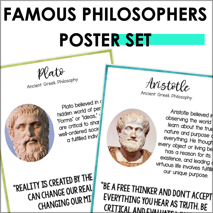 Thinkers and Philosophers Bulletin Board Poster Set - Philosophy Posters