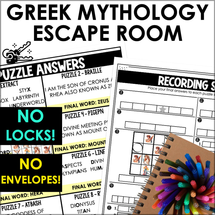 Greek Mythology Escape Room Trivia Game