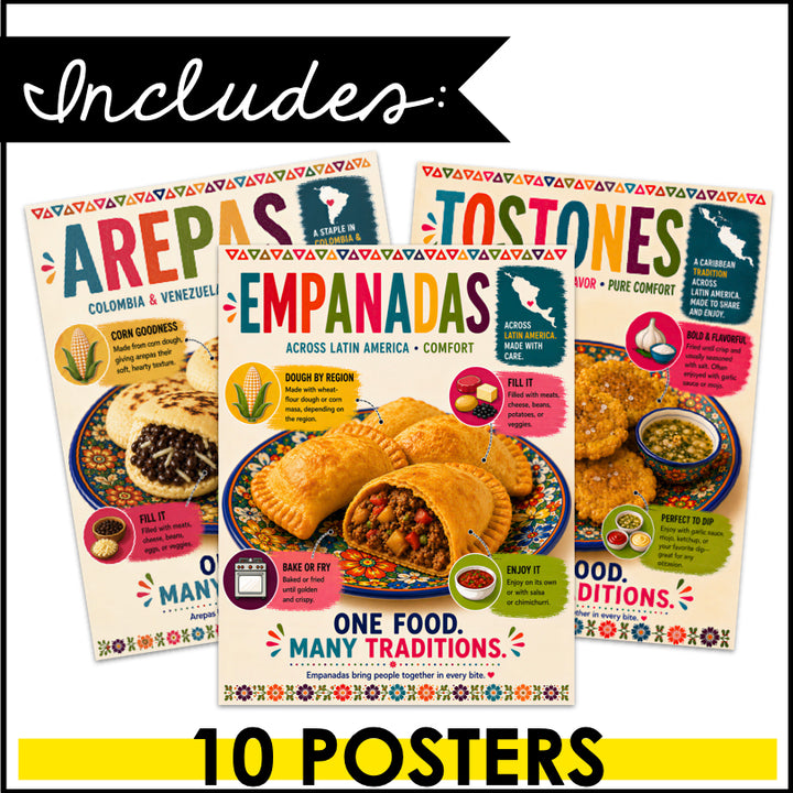 Hispanic Heritage Month Food Posters | 10 Printable Classroom Posters