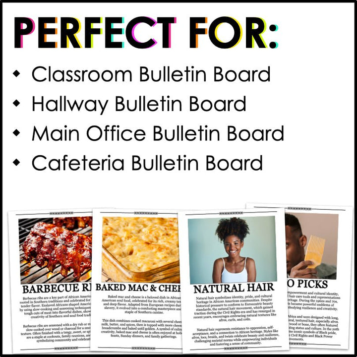African American Heritage Food and Culture | Black History Month Bulletin Board Posters - Teacher Jeanell