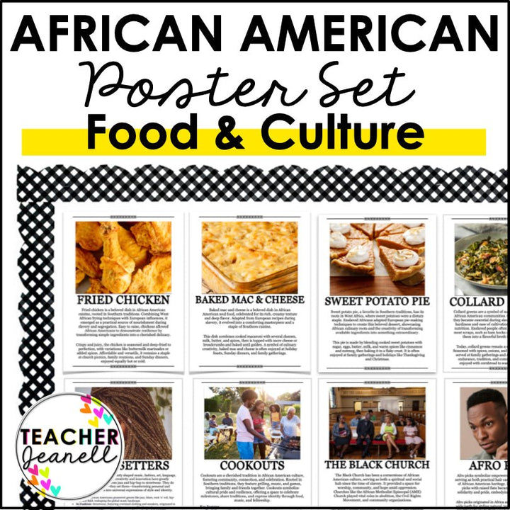 African American Heritage Food and Culture | Black History Month Bulletin Board Posters - Teacher Jeanell