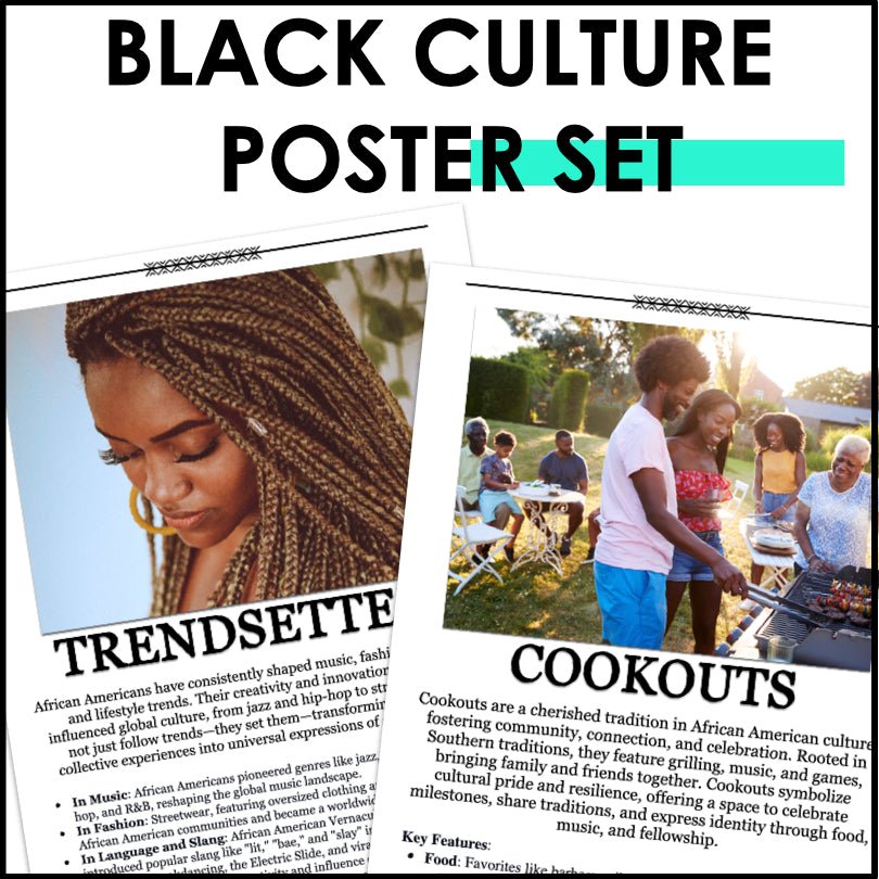 African American Heritage Food and Culture | Black History Month Bulletin Board Posters - Teacher Jeanell