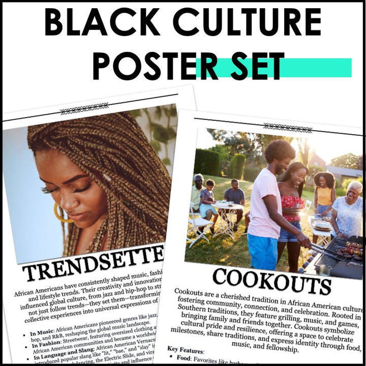 African American Heritage Food and Culture | Black History Month Bulletin Board Posters - Teacher Jeanell