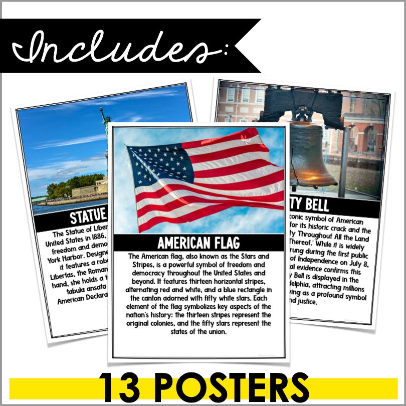 American Heritage: Iconic Symbols of the U.S. Poster Set - Teacher Jeanell