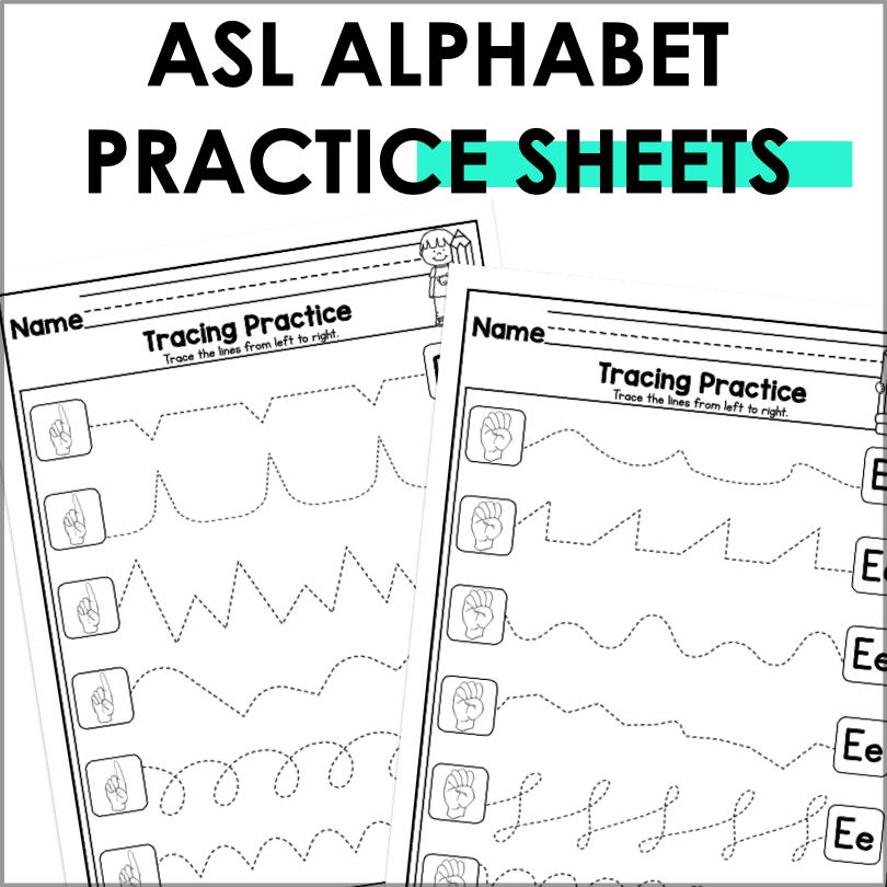 Asl Line Writing ASL Alphabet Tracing Worksheets for Confident Early Writing – Teacher ...