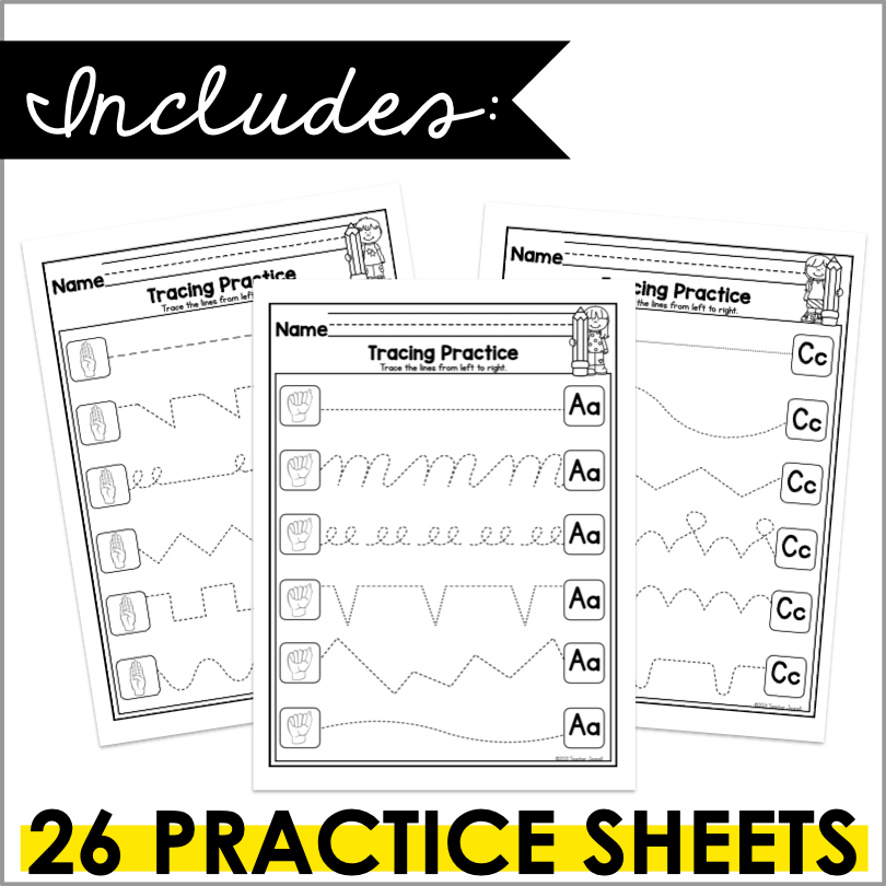 ASL Alphabet Tracing Worksheets | Build Letter Skills & ASL Mastery - Teacher Jeanell