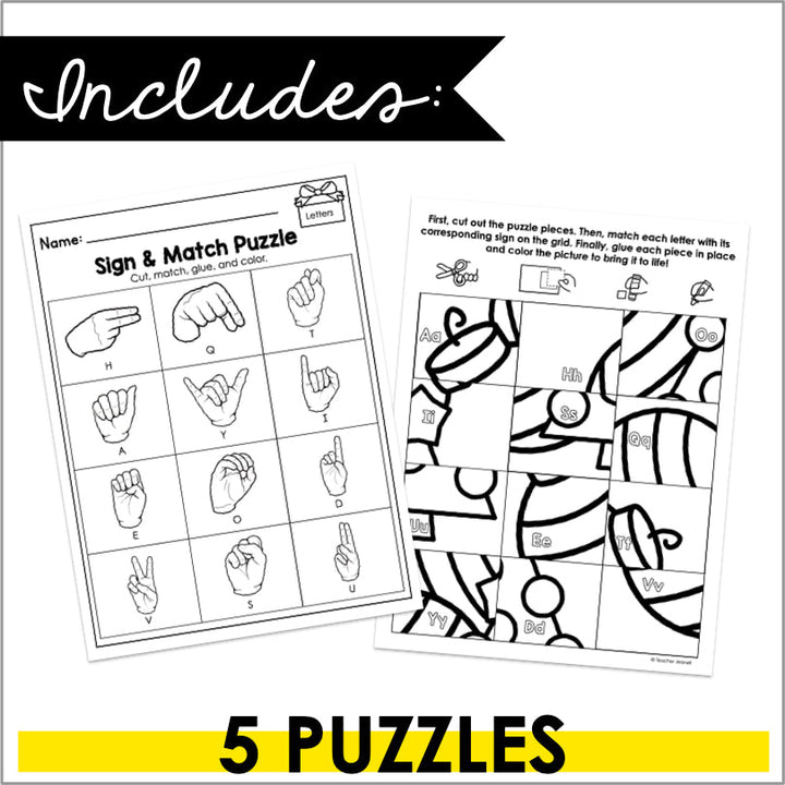 ASL Christmas Puzzles - Teacher Jeanell