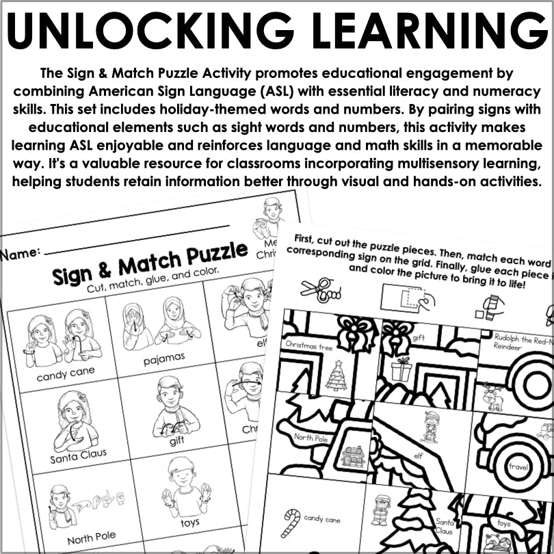 ASL Christmas Puzzles - Teacher Jeanell